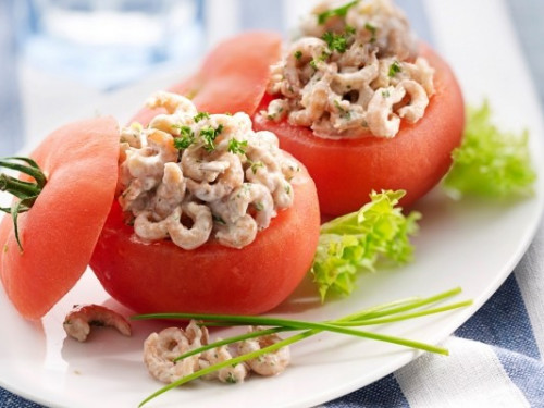 Tomate aux crevettes