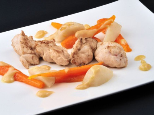 Ris de Veau Braisé au Champagne et lègumes