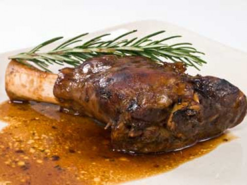 Jarret d'agneau confit au thym